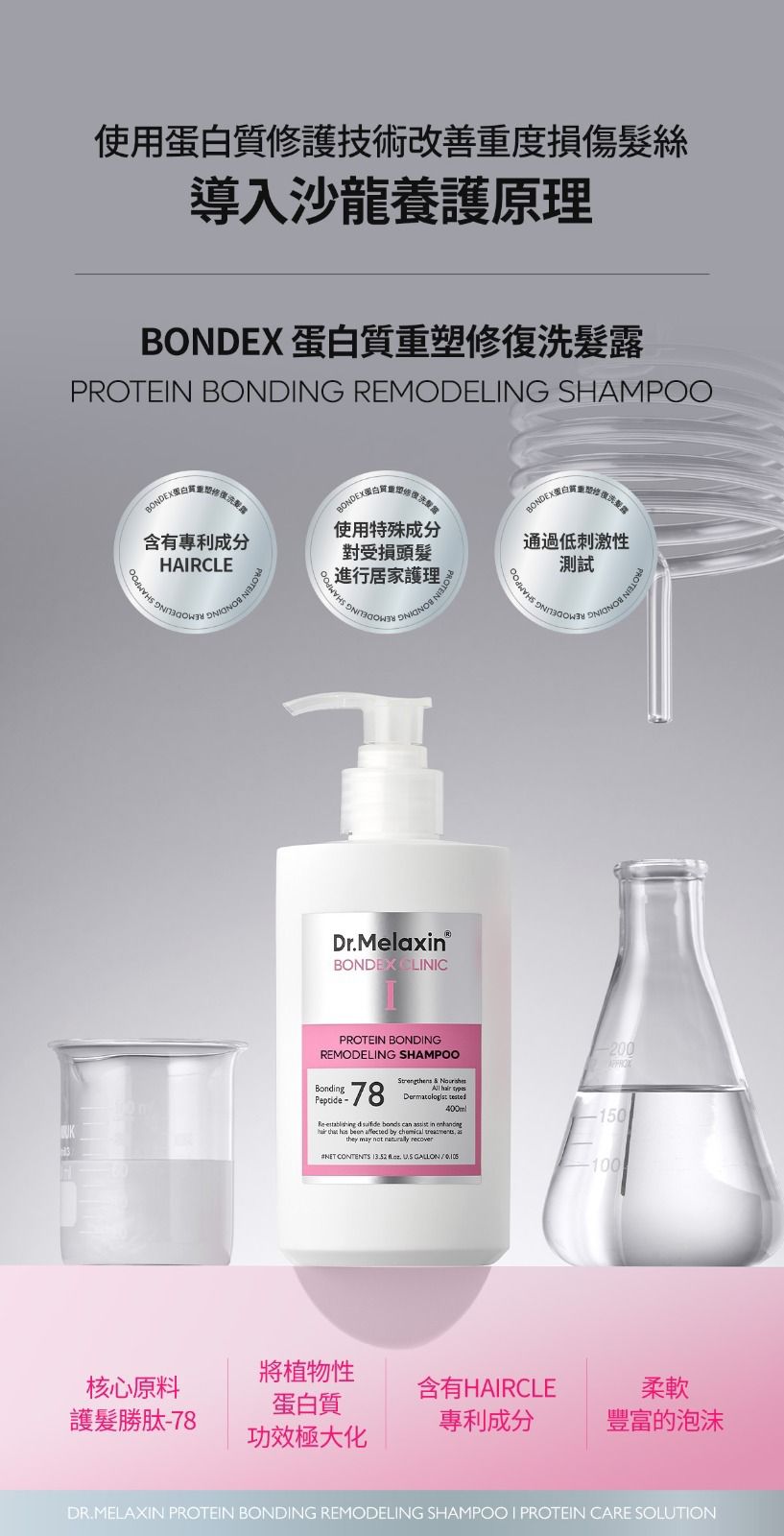 DR.MELAXIN BONDEX 蛋白質重塑修復洗髮露400ML(預售)