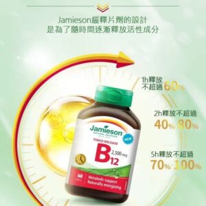 Jamieson 維他命B12 2500mcg / 60粒 (預售)